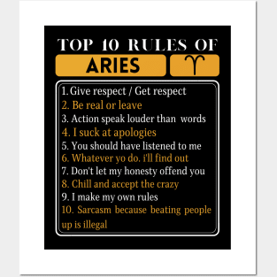 Top 10 Rules Of Aries, Aries Horoscope Zodiac Facts Traits Rules Posters and Art